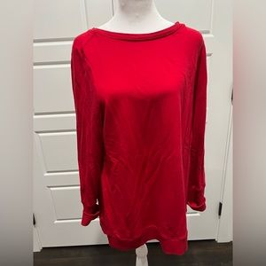 CHICOS Zenergy French Terry Rib Mix Tunic in Red, Like New